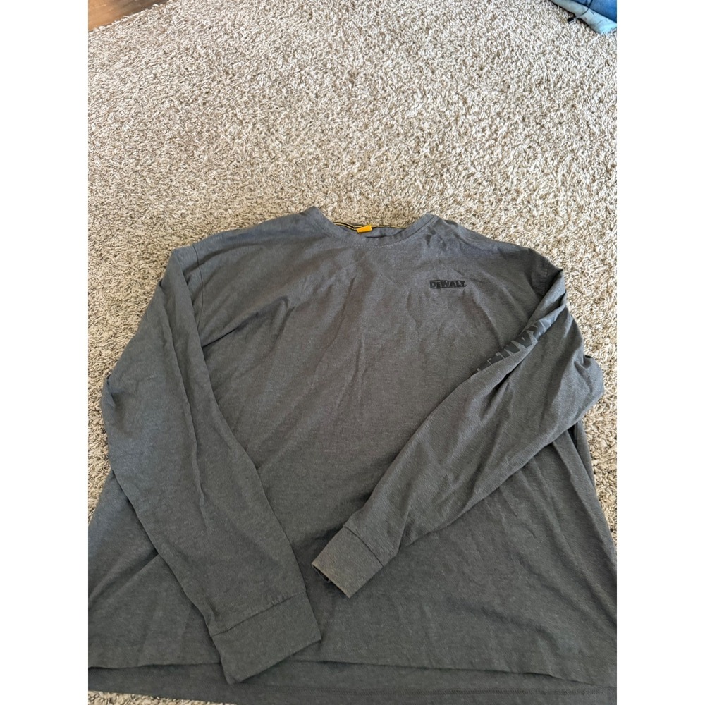 DeWalt Mens XXL Gray Long Sleeve Graphic T-Shirt Guaranteed Tough Workwear Tee